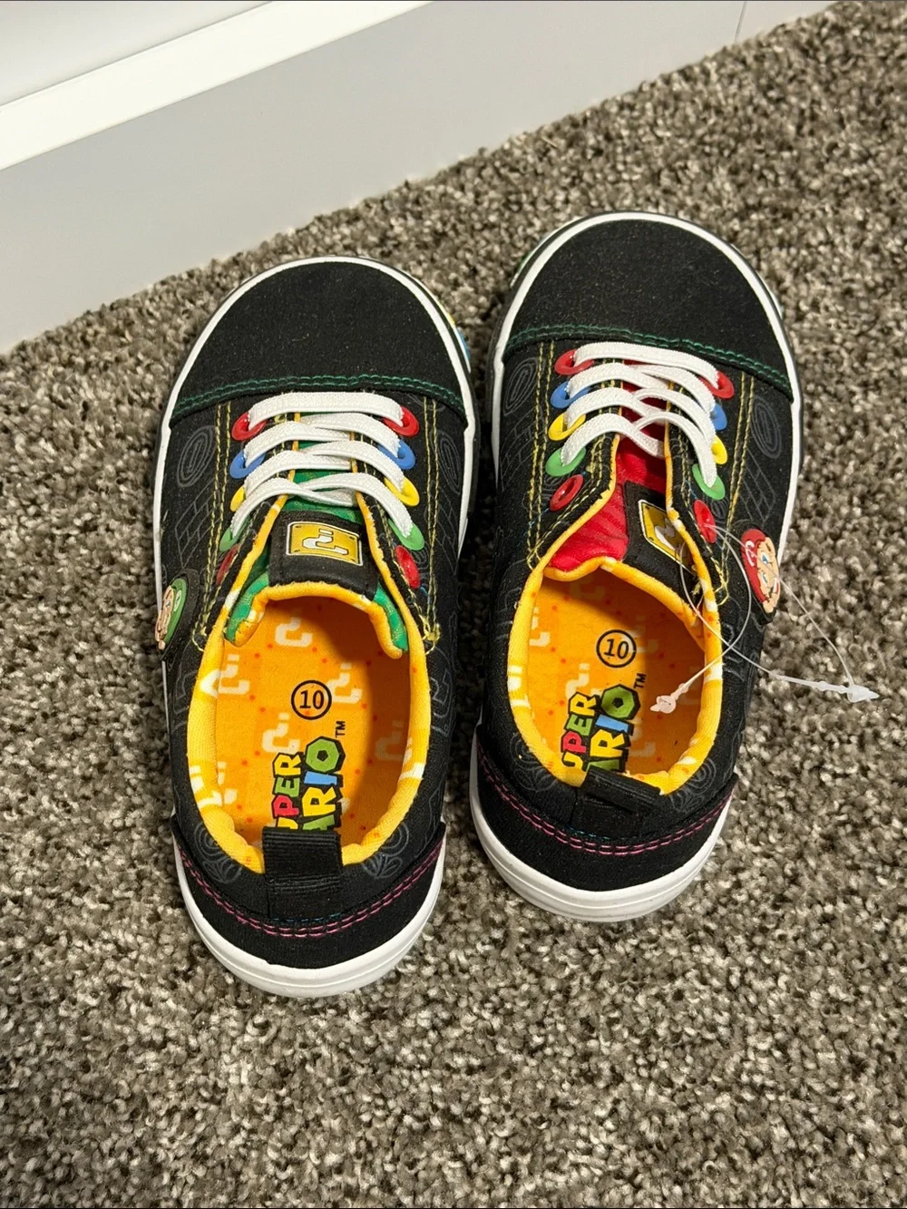 Kids Super Mario Theme Lace-Up Sneakers